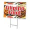 Signmission Filipino Food Yard Sign & Stake outdoor plastic coroplast window, C-2436 Filipino Food C-2436 Filipino Food - alternate 1